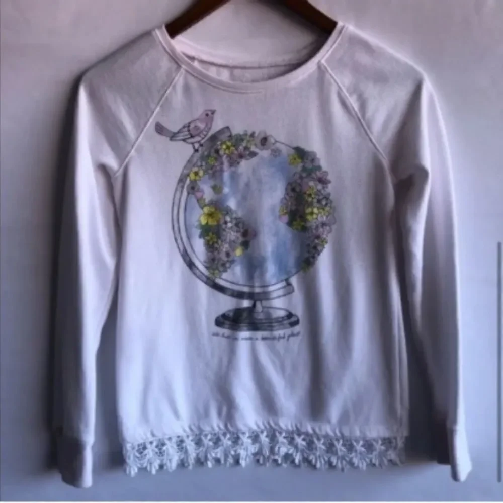 Justice White World Earth Sweater